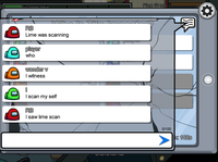 The chat function offers only limited communication in Among Us.
