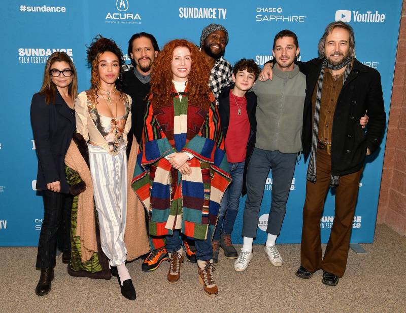 FKA twigs and Shia LaBeouf alongside the rest of the cast of 'Honey Boy' at 2019's Sundance Film Festival. The two met while making the movie in 2018.