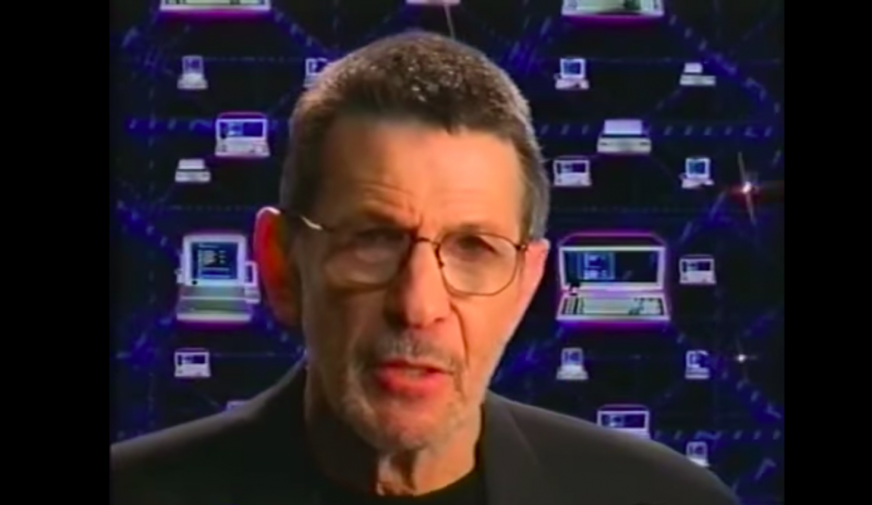 Leonard Nimoy and some very high-tech graphics in 1998's 'The Y2K Survival Guide.'