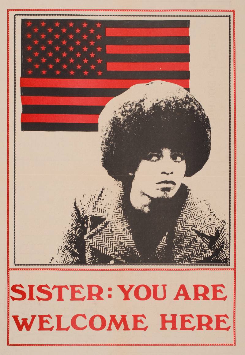 "Sister: You Are Welcome Here" reads the caption that accompanies an image of Angela Davis on the cover of the alternative weekly newspaper, Leviathan.