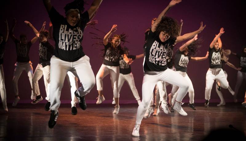 Kyziah Shavers, Amber Julian and dancers from Destiny Arts Center, which is part of this year's Night of Ideas.