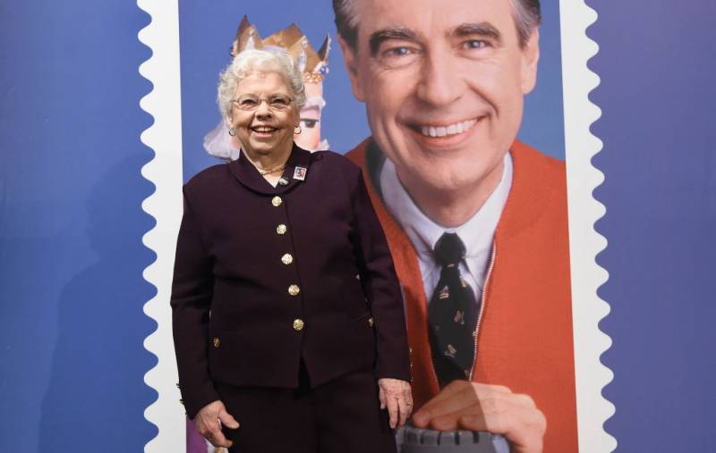 Joanne Rogers attends the U.S. Postal Service Dedication of the Mister Rogers Forever Stamp at WQED's Fred Rogers Studio on March 23, 2018 in Pittsburgh, Pennsylvania.