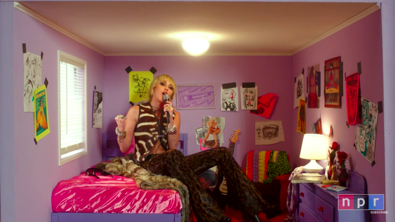 Miley Cyrus performs from a tiny bedroom for her Tiny Desk Concert.