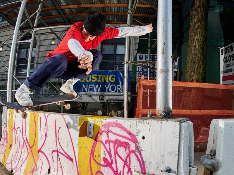Alexis Sablone in action. The skateboarder says she's constantly looking for skate spots.