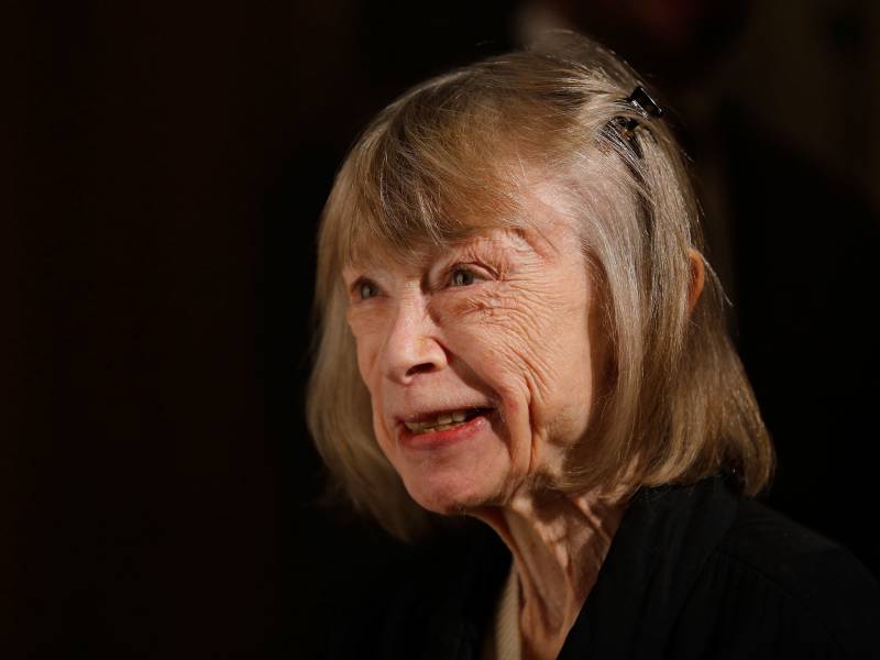 Joan Didion smiles as she attends The American Theatre Wing's 2012 Annual Gala at The Plaza Hotel on Sept. 24, 2012 in New York City.
