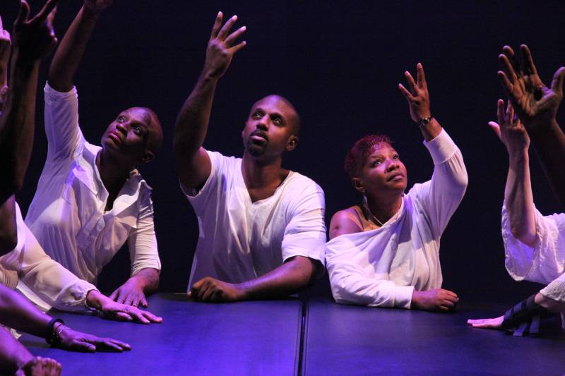 Lawanna Bracy, Joel Yates, and Shavonne Allen in Skywatchers' 'Came Here to Live' at CounterPulse (2019).