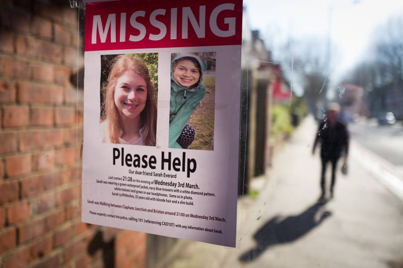 Posters requesting information are seen near Clapham Common in London, during an investigation into the disappearance of Sarah Everard who went missing March 3.