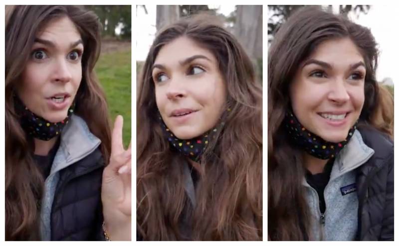 Comedian Alexis Gay in her viral 'Every single park hang in San Francisco' video.