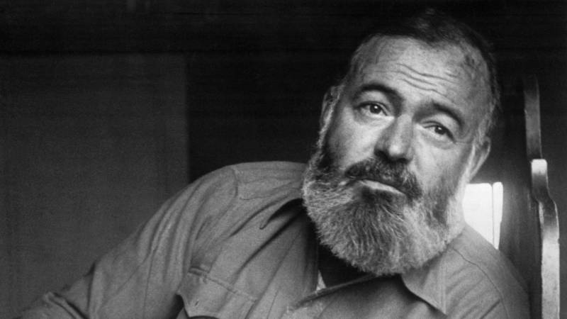 A photo of Ernest Hemingway, with beard. Ken Burns' three-part documentary about American writer Ernest Hemingway (shown above) premieres on PBS, April 5.
