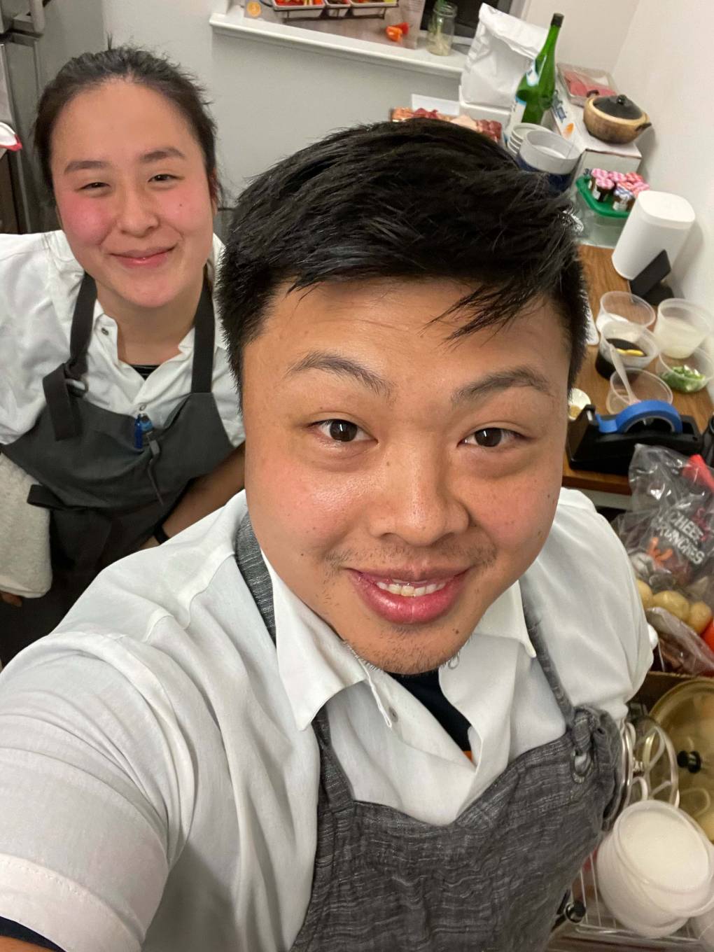 Will Thanapisitikul (left) and Alex Chin in the kitchen