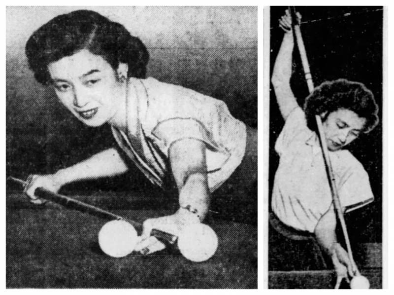 Images of Masako Katsura, featured in (L) 'The Chicago Tribune' and (R) 'The Sacramento Bee' newspapers, during the early 1950s.