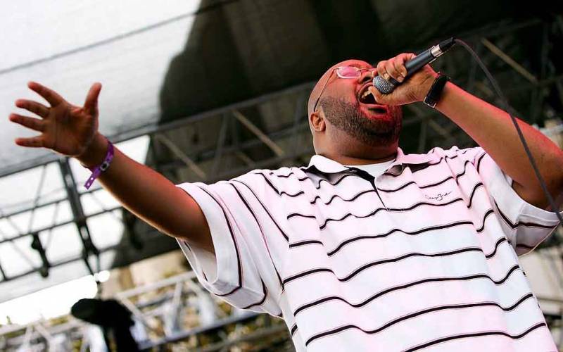 Gift of Gab of Blackalicious performs at the first annual "LA Weekly Detour Music Festival" on October 7, 2006, on the streets of downtown Los Angeles, California.