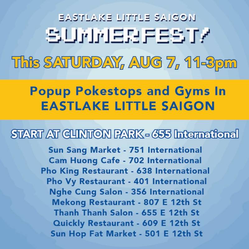 A list of participating locations for Eastlake Little Saigon Summerfest