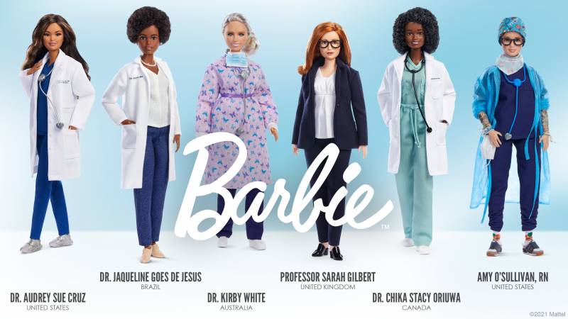 New Barbies honor six women in health care who have been on the front lines in the fight against COVID-19.