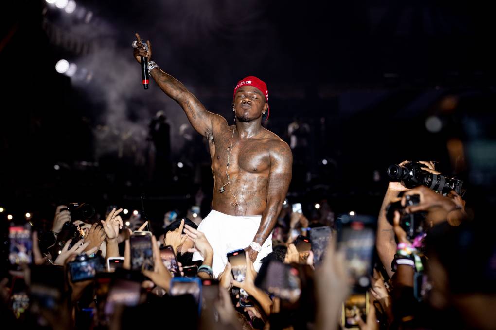DaBaby performs at Rolling Loud at Hard Rock Stadium on July 25 in Miami Gardens, Fla. He has received swift and significant backlash for comments he made at that festival.