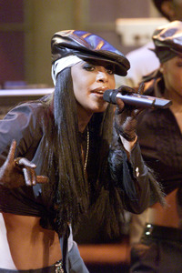Aaliyah at 'The Tonight Show with Jay Leno' at the NBC Studios in Burbank, July 2001.