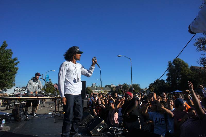 Raka Rich performing at the Life is Living festival in West Oakland (circa 2013). 