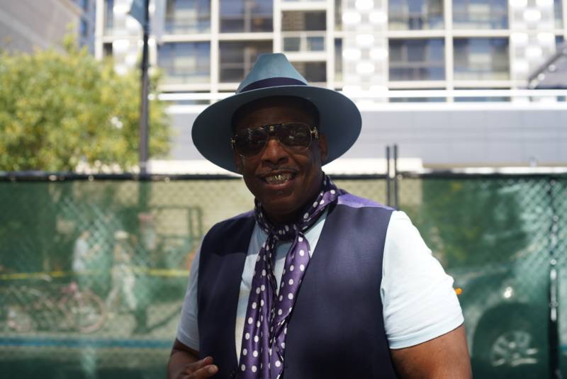 Alabama Mike poses for a photo after performing at the at the 2022 San José Jazz Summer Festival.