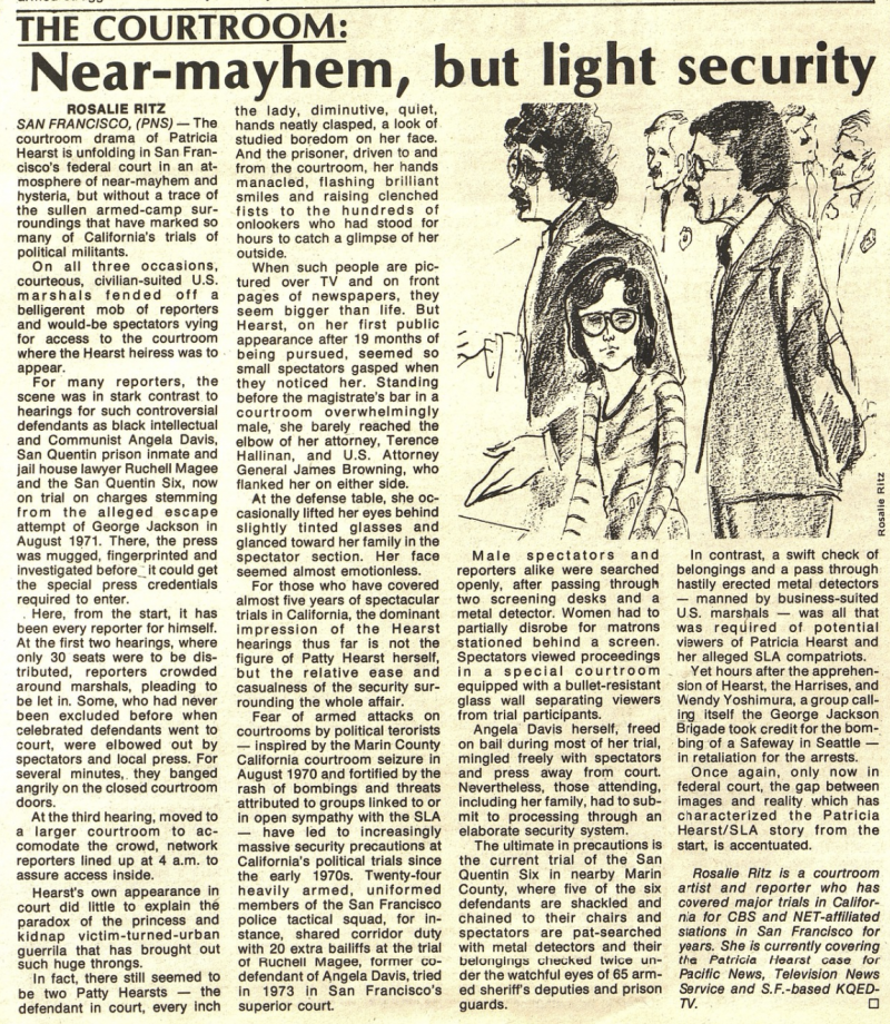 A newspaper article titled 'Near Mayhem—Tight Security.' '