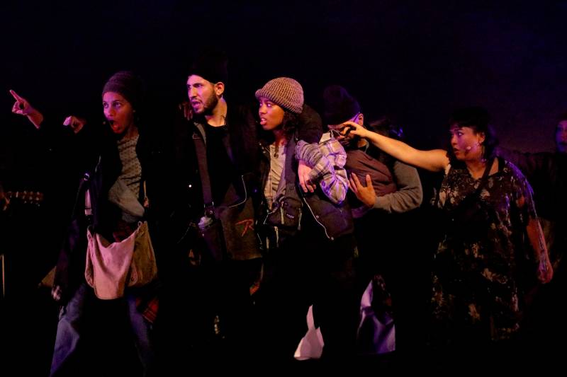 A group of actors portrays traveling apocalypse survivors from Octavia Butler's sci-fi classic 'Parable of the Sower.'