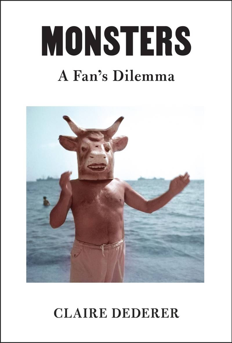A book cover depicting a shirtless man standing on a beach wearing a horned mask.