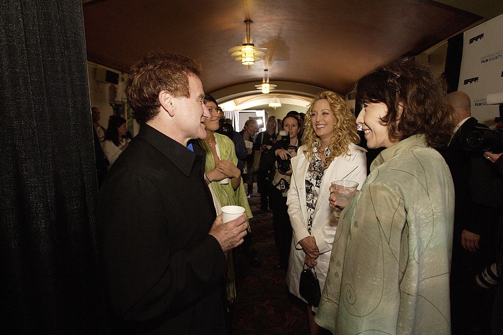 (L-R) Actors Robin Williams, Virginia Madsen and Lily Tomlin arrive at the Castro theater for the closing night of the 2006 San Francisco International Film Festival (now known as SFFILM). 