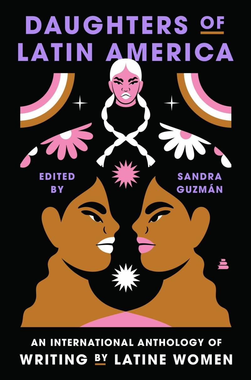 A book cover featuring an illustration of two women with brown skin and Black wavy hair face to face. Above them floats another female figure almost acting as a sort of guardian.