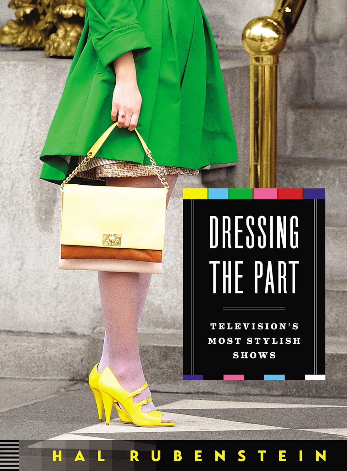 A book cover depicting a woman in 1950s-era clothing. She is wearing yellow heels and a green raincoat. 