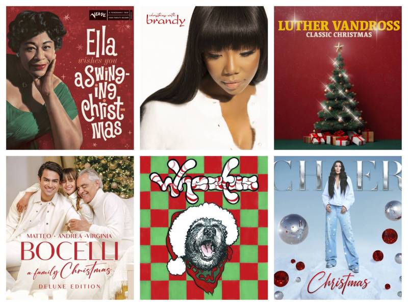 Six Christmas-themed album covers arranged in a grid.