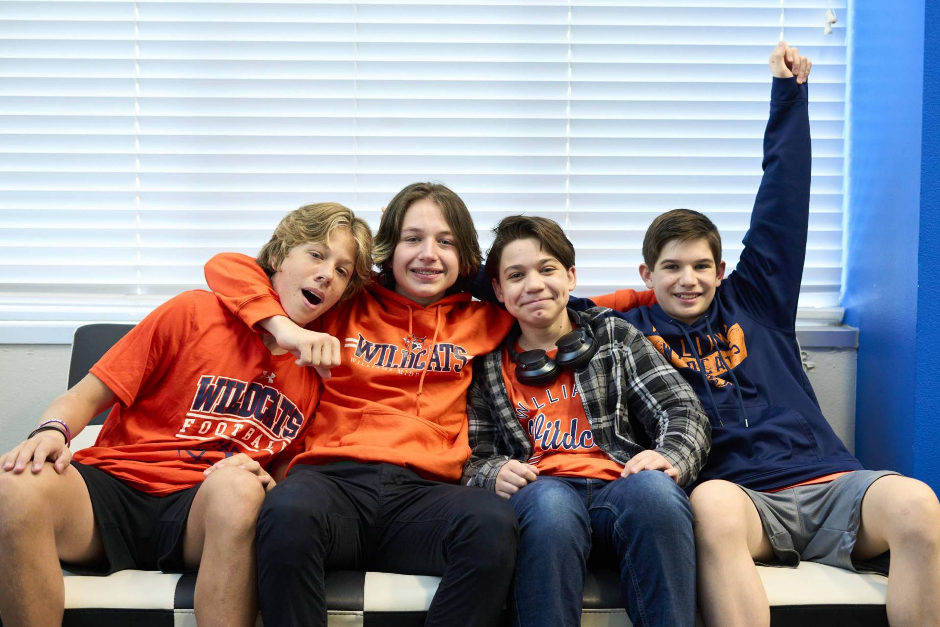 Four students who won the NPR Student Podcast Challenge for middle schools