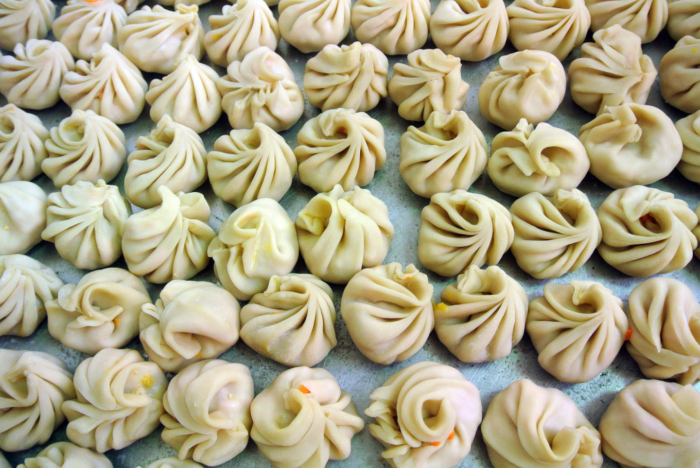 Momos ready for steaming at Bini's Kitchen Renée Alexander