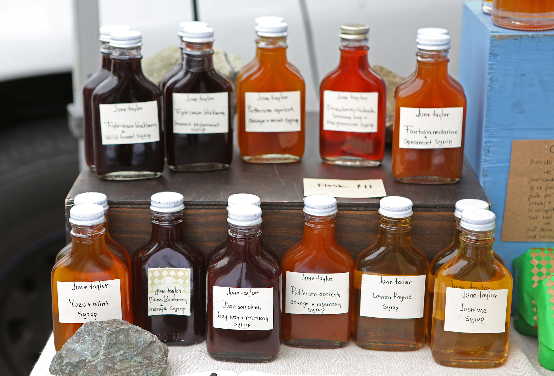 June Taylor's unique herbal, floral, and fruit syrups.