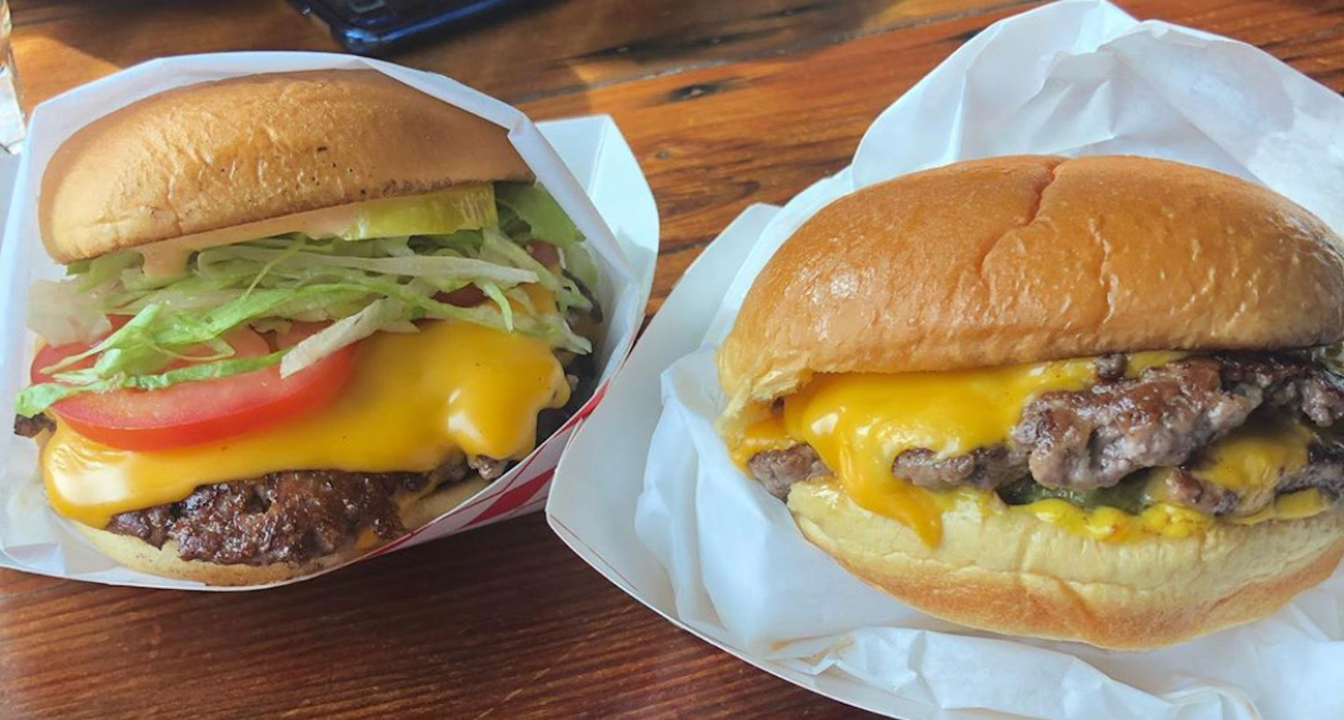 A drive thru burger and an OG burger from Oakland's Lovely's.