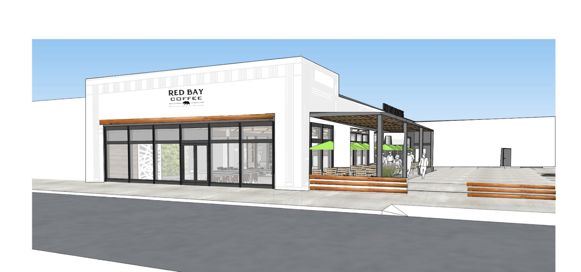 A digital rendering of the Red Bay Coffee space coming this Spring to South L.A.'s Jefferson Park neighborhood
