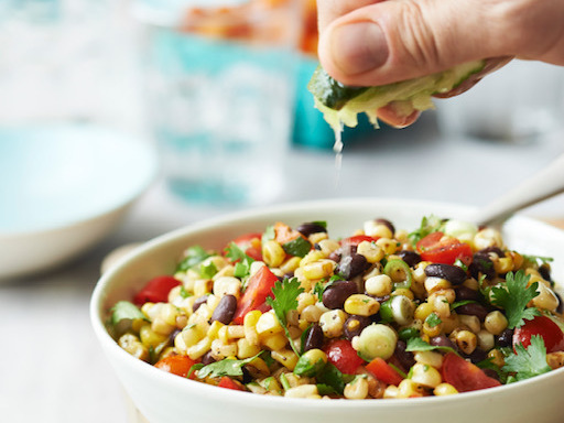 Freitag says her corn salad — from her book, The Chef Next Door — is a simple dish prepared with mostly pantry items.