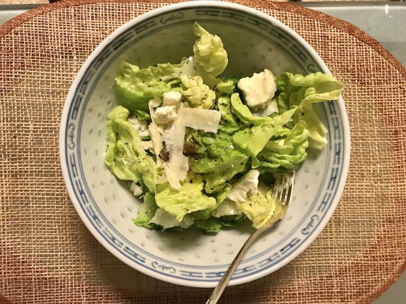 Bowl of salad with cheese