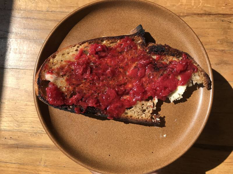 sourdough bread with jam