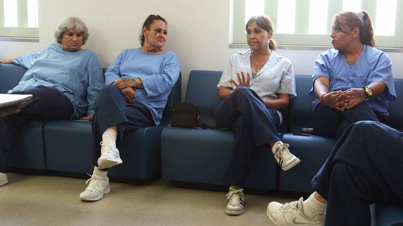 Transgender women gather for a weekly support group at California Medical Facility, a state prison in Vacaville, CA.