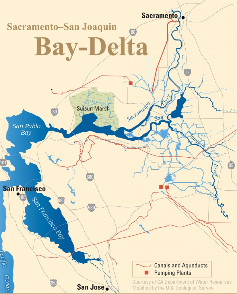 Map of the Sacramento-San Joaquin Bay Delta