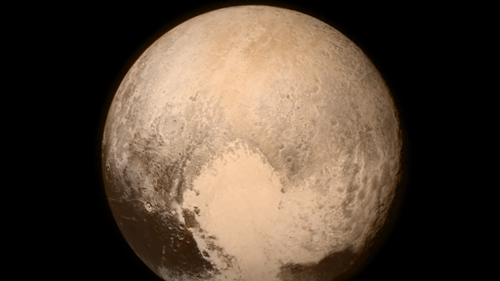 One of the final images taken before the NASA spacecraft New Horizons made its closest approach to Pluto, on 14 July 2015. NASA/Johns Hopkins University Applied Physics Laboratory/Southwest Research Institute