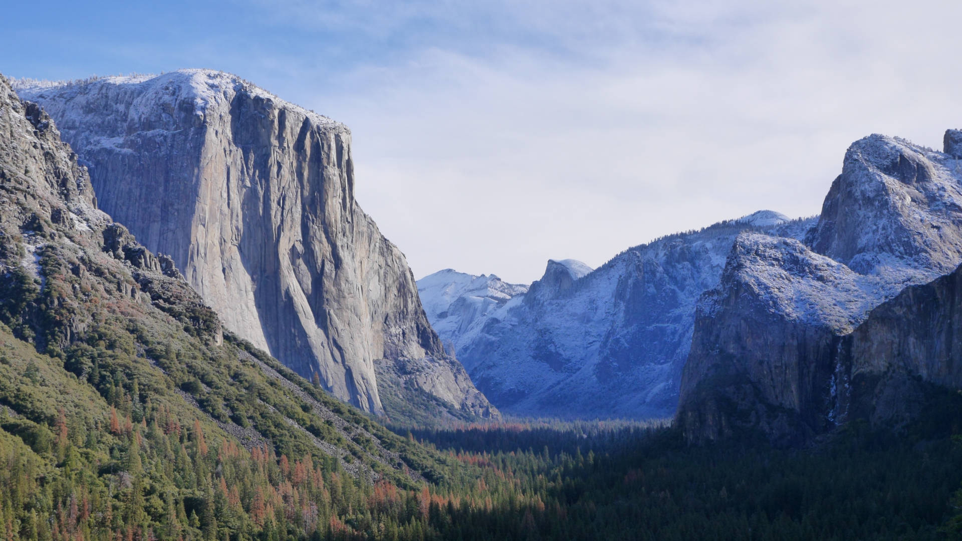 The first snow of winter coating El Capitan and the surrounding mountains in Yosemite National Park, California.  Joseph Pontecorvo/@ THIRTEEN Productions LLC