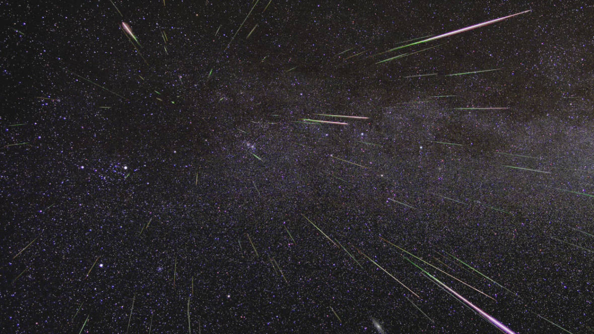 Time-lapse image of Geminids meteors. NASA