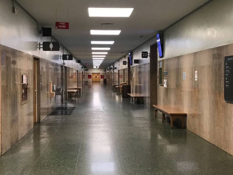 Photo: empty corridor at SF Hall of Justice