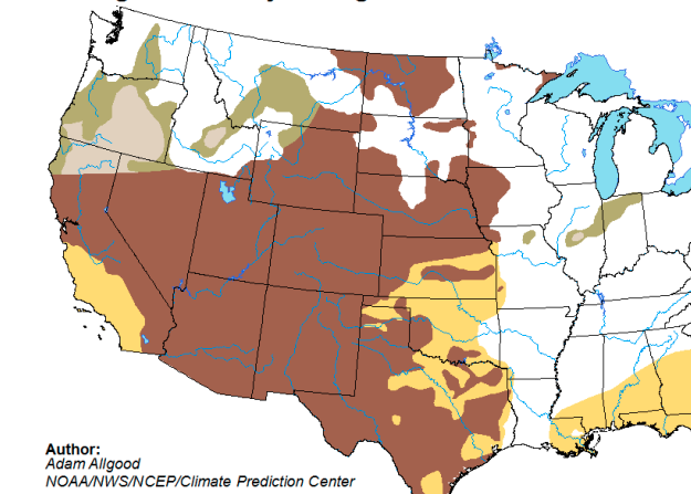 Map crop: US Drought Outlook