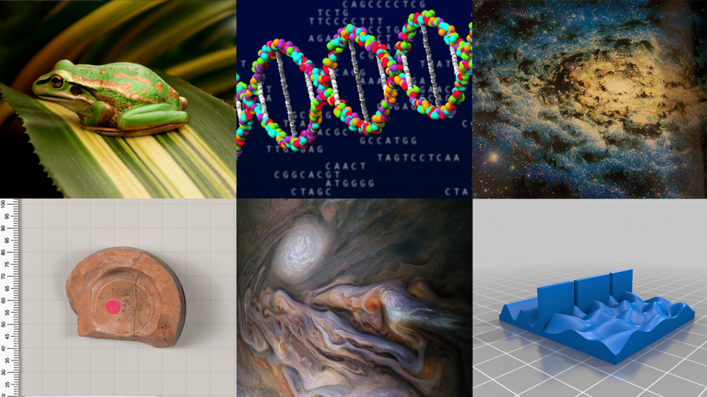 Various science images in a 6-image grid.