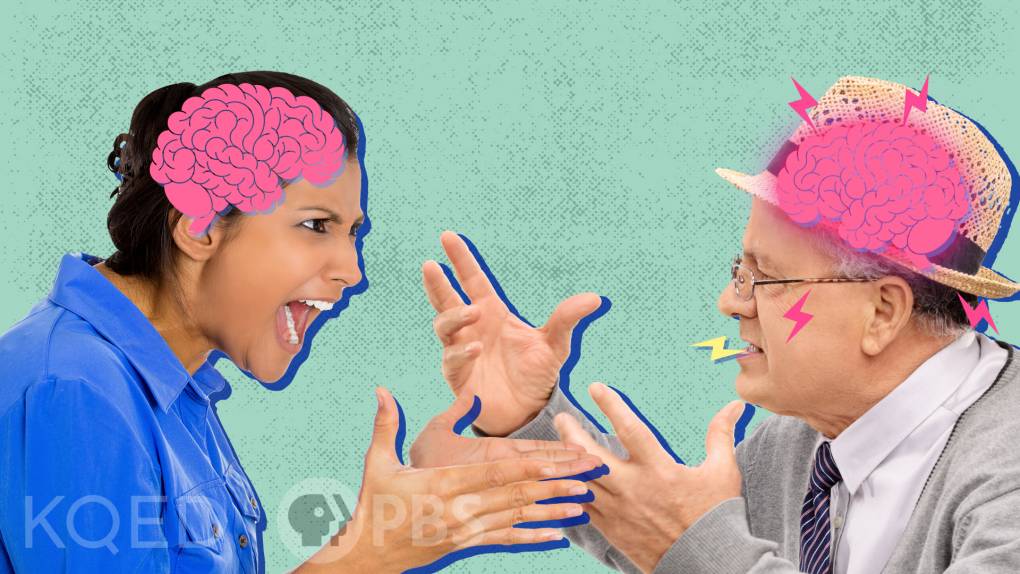 Thumbnail image of two people arguing with drawings of brains inside their heads