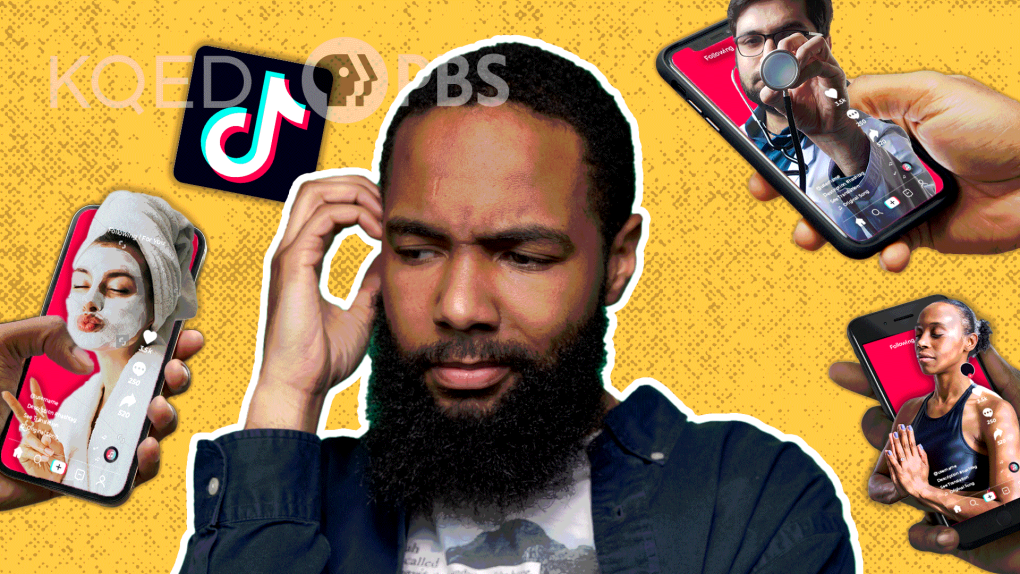 Video thumbnail image for an episode of Above the Noise that is about mental health content on TikTok