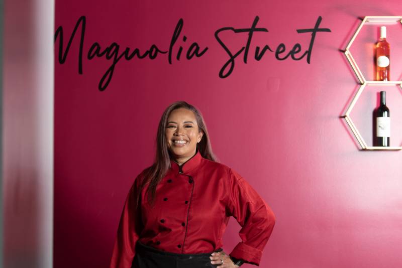 Shows Leilani Baugh at her restaurant Magnolia Street