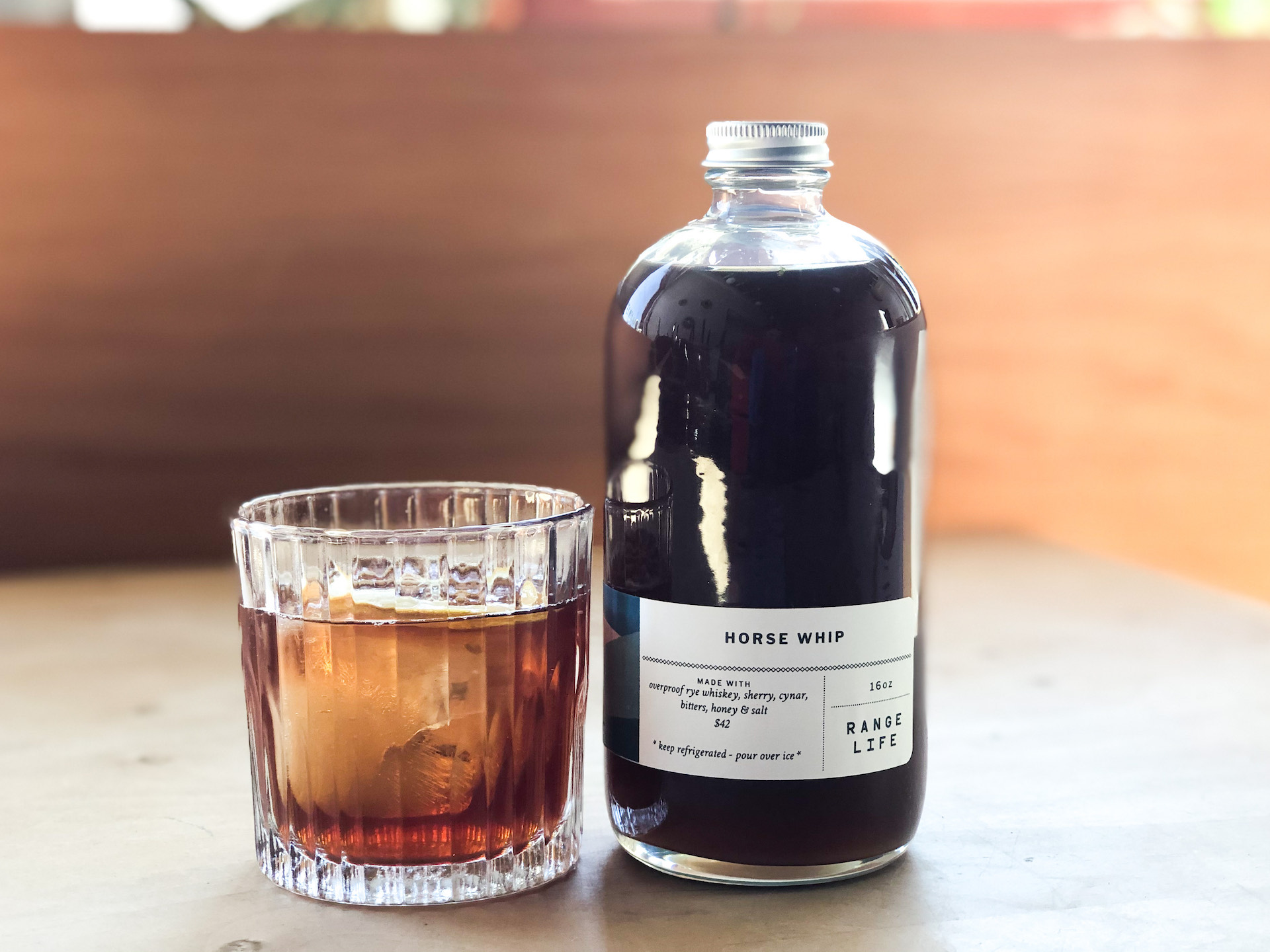 Range Life is offering takeout cocktail mixes including this boozy, butterscotch-laced slow sipper aptly titled Horse Whip. 