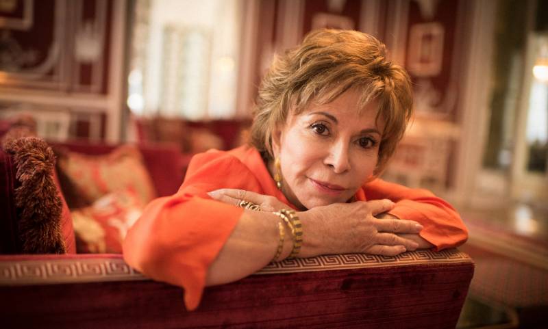 Isabel Allende with arms crossed